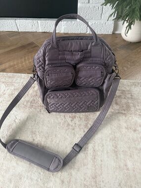lug Quilted Multi-Pocket bag  in grey